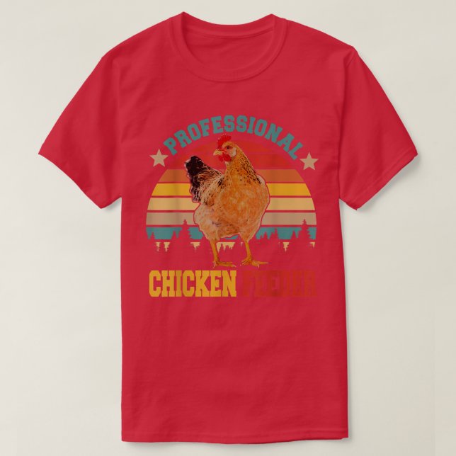 Camiseta Vintage Retro Professional Chicken Feeder Funny Fa (Frente do Design)