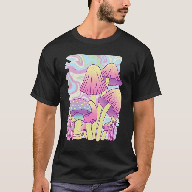 Camiseta Vintage Retro Psychedelic Mushroom Trippy Hippie (Frente)