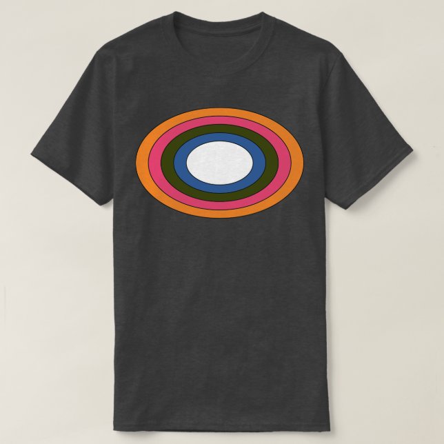 Camiseta Vintage Retro Rainbow Ellipse (Frente do Design)