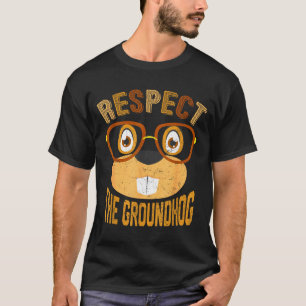 Camiseta Vintage Retro Respeite O Feriado Do Groundhog Masc