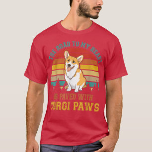 Camiseta Vintage Retro Road To My Heart É Pavado Com Corgi