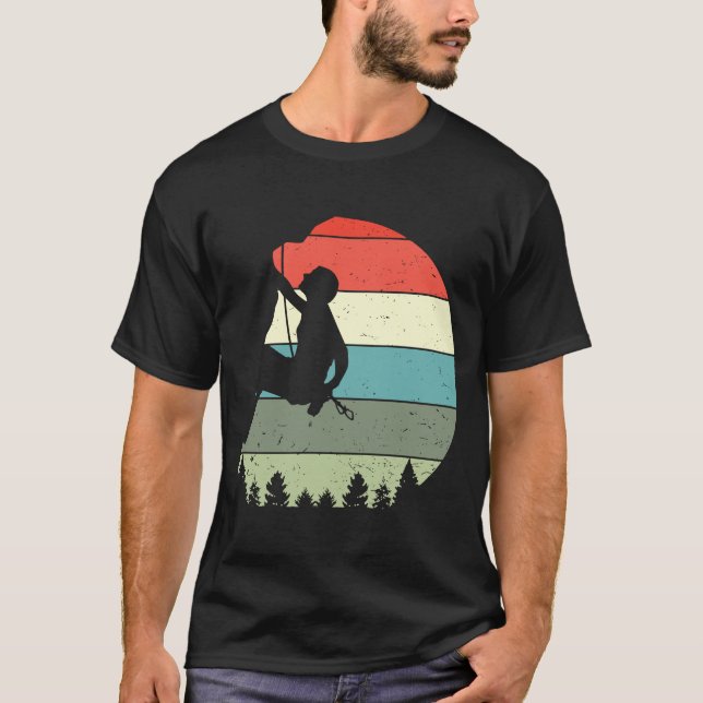 Camiseta Vintage Retro Rock Subindo Pedra Escalada (Frente)