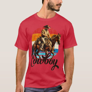 Camiseta Vintage Retro Rodeo Cowboy Horseback Equest