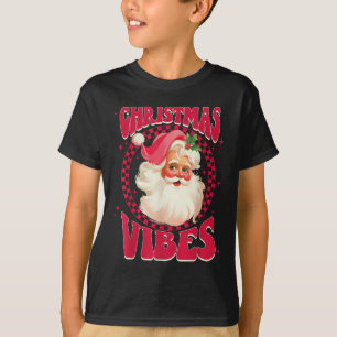 Camiseta Vintage Retro Rosa Papai Noel Encara Homens Mulher