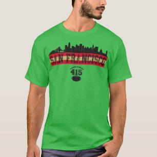 Camiseta Vintage Retro San Francisco Skyline 415 Futebol