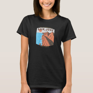 Camiseta Vintage Retro SAN JOSE CALIFORNIA COAST OURO PCH