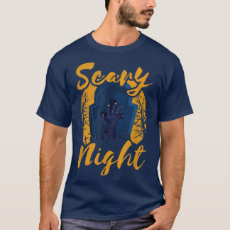 Camiseta Vintage Retro Scary Night Graveyard e Zombie Mão