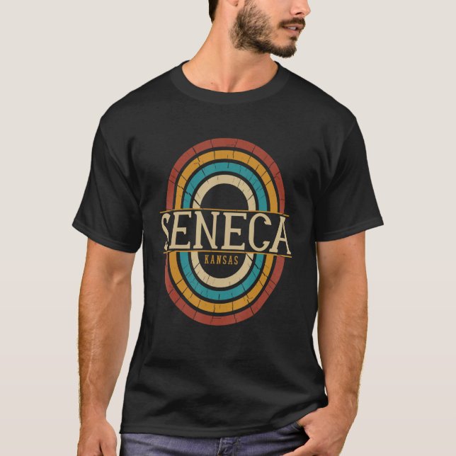 Camiseta Vintage Retro Seneca Kansas KS Mulheres Souvenirs (Frente)