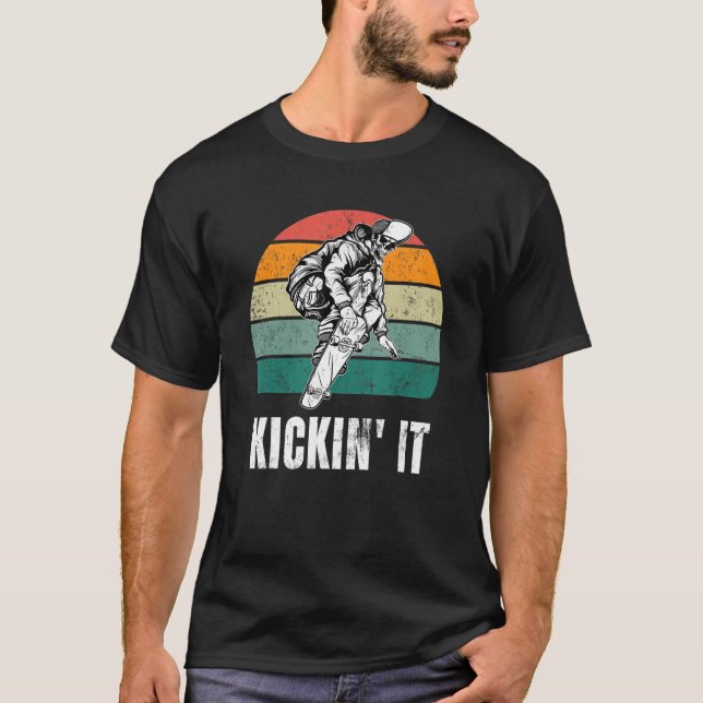 Camiseta Vintage Retro Skateboard Skull Skate (Frente)