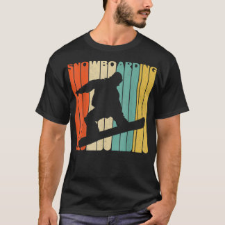 Camiseta Vintage Retro Snowboard Silhouette