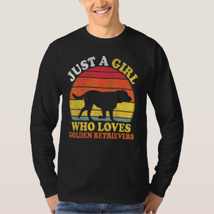 Camiseta Vintage Retro Só Uma Garota Que Ama Golden Retriev