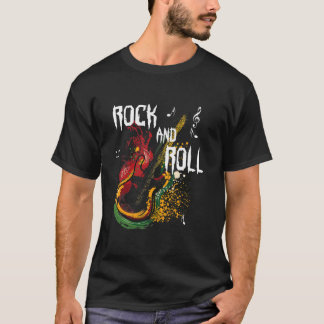 Camiseta Vintage Retro Style 80s Rock Roll Music Guitar