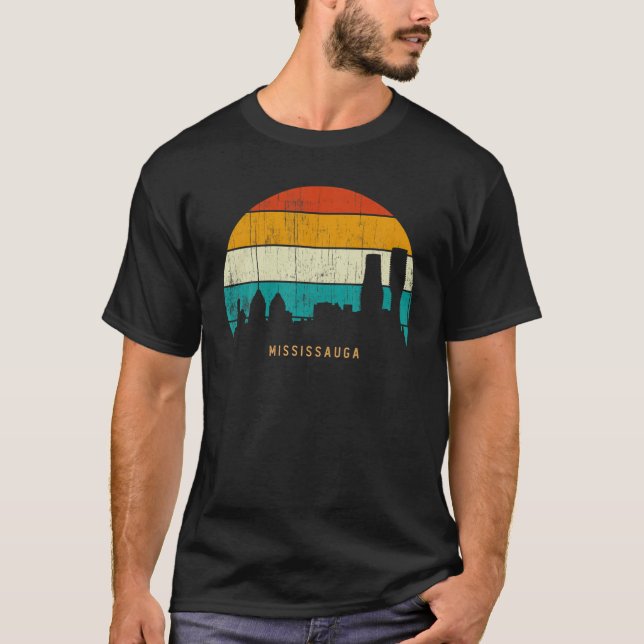 Camiseta Vintage Retro Style Canadá Skyline Cityscape Missi (Frente)