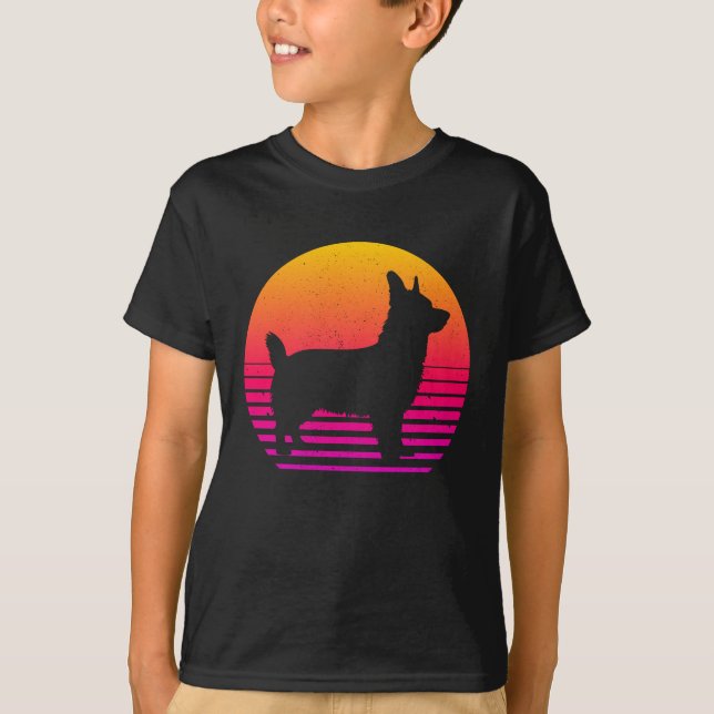 Camiseta Vintage Retro Style Corgi (Frente)