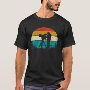 Camiseta Vintage Retro Style Pine Journalist TV Camera e
