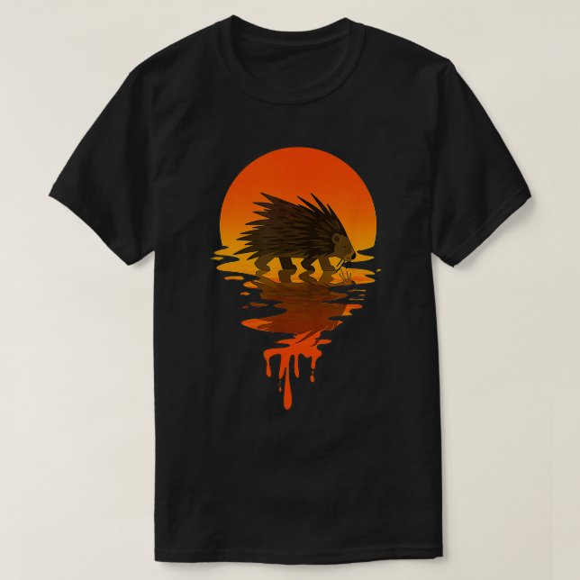 Camiseta Vintage Retro Style Porcupine (Frente do Design)