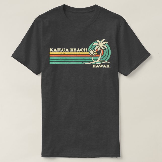 Camiseta Vintage Retro Summer Vacation Hawaii Kailua Beach (Frente do Design)