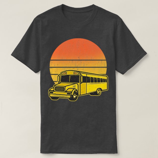 Camiseta Vintage Retro Sun School Bus Studts Gift (Frente do Design)