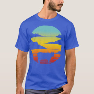 Camiseta Vintage Retro Sunset 60s 70 para Homens Mulheres B