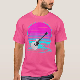 Camiseta Vintage Retro Sunset Acoustic Guitar