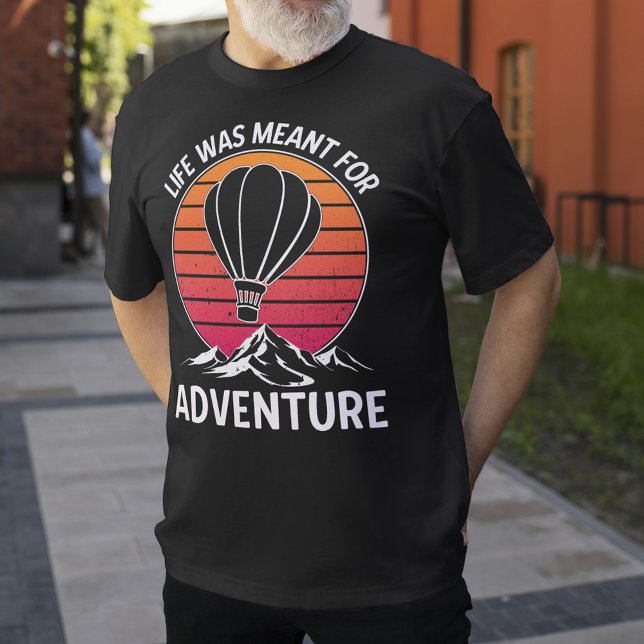 Camiseta Vintage Retro Sunset, Balão de Ar Quente (Criador carregado)