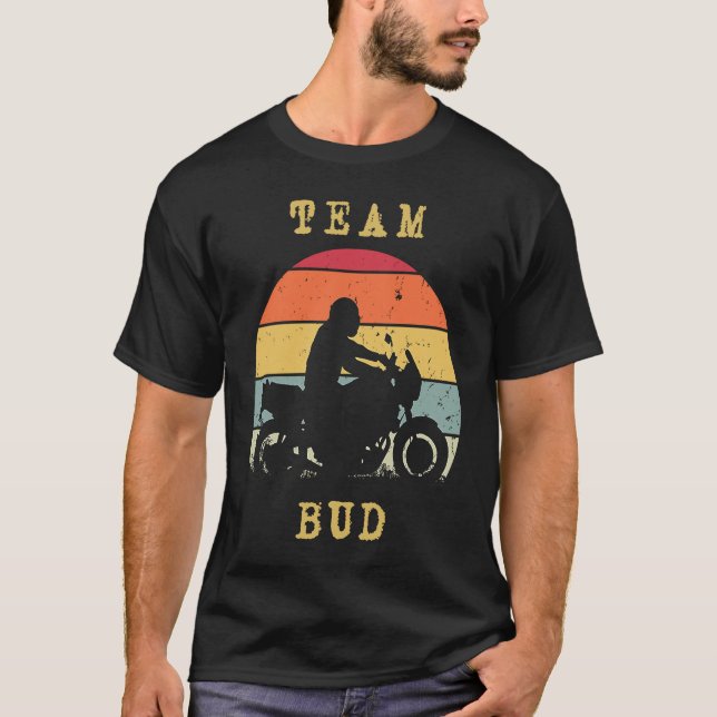 Camiseta Vintage Retro Sunset Bud Motorcycle Bikle (Frente)
