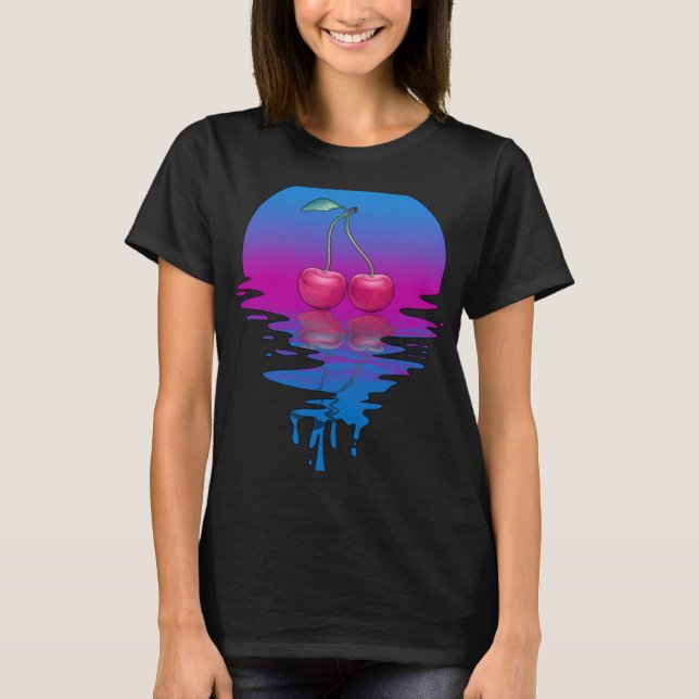 Camiseta Vintage Retro Sunset Cherry (Frente)