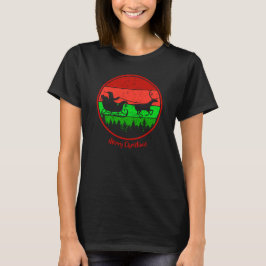Camiseta Vintage Retro Sunset Christmas Papais noeis Sleigh