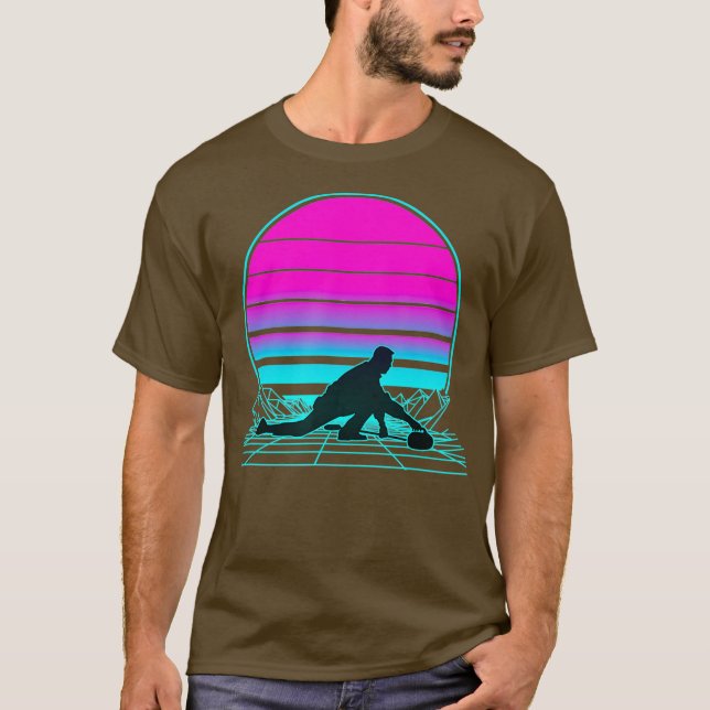 Camiseta Vintage Retro Sunset Curling (Frente)
