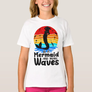 Camiseta Vintage Retro Sunset é uma Sereia que faz ondas