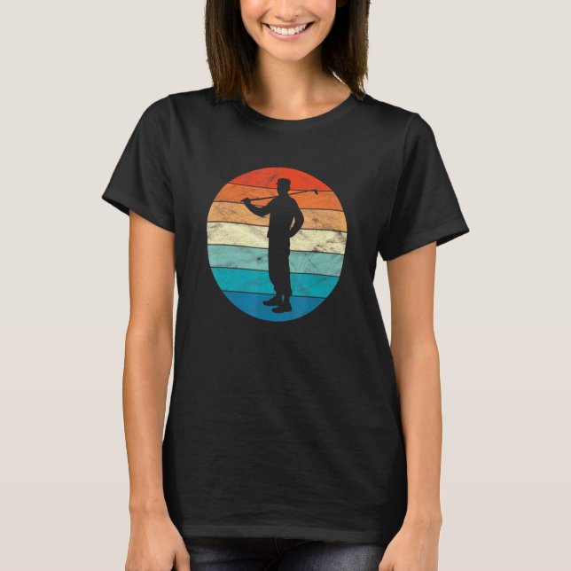 Camiseta Vintage Retro Sunset Golf Player (Frente)