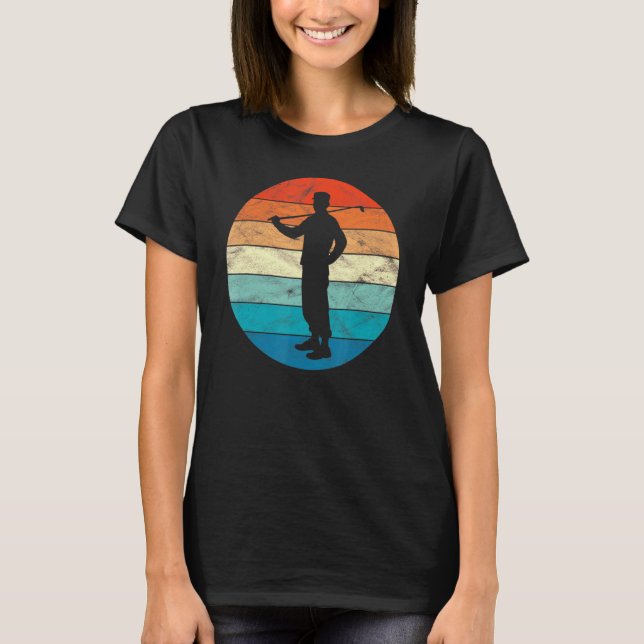 Camiseta Vintage Retro Sunset Golf Player (Frente)