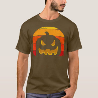 Camiseta Vintage Retro Sunset Halloween Pumpkin, Halloween
