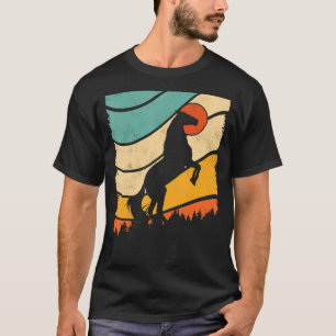 Camiseta Vintage Retro Sunset Horse Selvagens Animais Selva