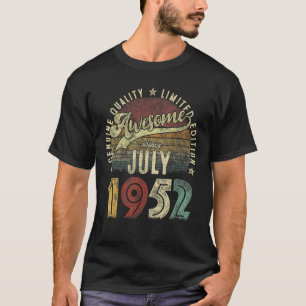 Camiseta Vintage Retro Sunset Julho 1952 80 Aniversário 80 