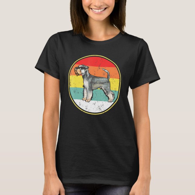 Camiseta Vintage Retro Sunset Miniature Schnauzer (Frente)