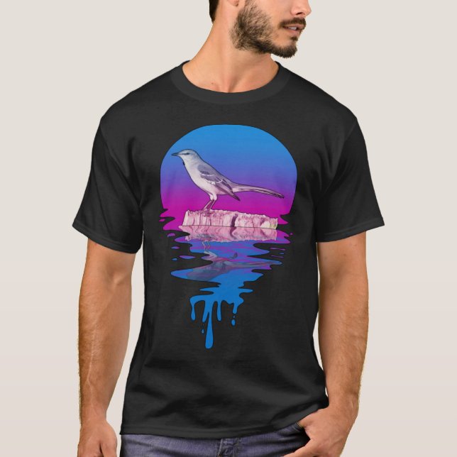 Camiseta Vintage Retro Sunset Mockingbird (Frente)