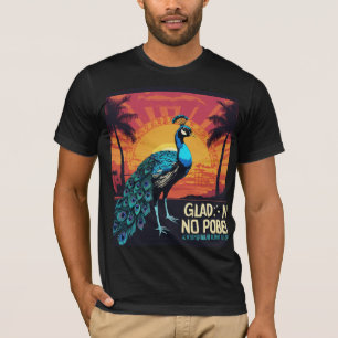 Camiseta Vintage Retro Sunset Peacock Tee - "GLAD, NO PROBL