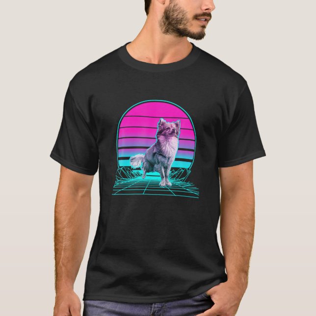 Camiseta Vintage Retro Sunset Pom-Chi (Frente)