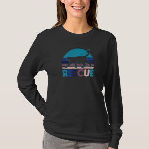 Camiseta Vintage Retro Sunset Rescution Cat Adoção