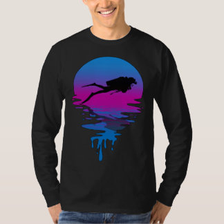 Camiseta Vintage Retro Sunset Scuba Diving