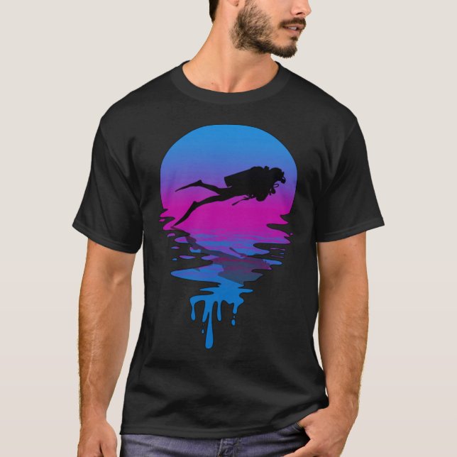Camiseta Vintage Retro Sunset Scuba Merging (Frente)