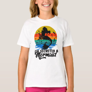 Camiseta Vintage Retro Sunset Secretamente Uma Sereia