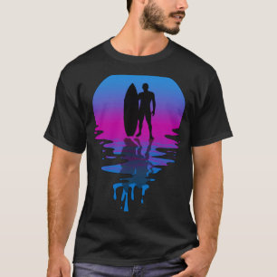 Camiseta Vintage Retro Sunset Surfer Beach
