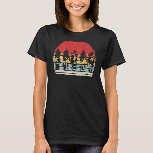 Camiseta Vintage Retro Surfboard Surfer Summer (Frente)