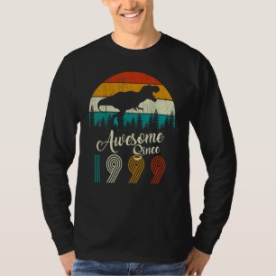 Camiseta Vintage Retro T Rex Pine Tree Incrível Desde 1999