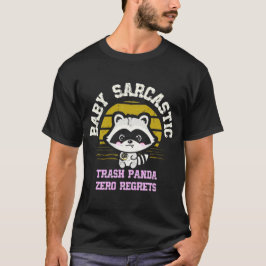 Camiseta Vintage Retro Trash Panda - Zero Regrets Sarcastic