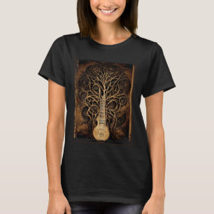 Camiseta Vintage Retro Tree of Life Guitar