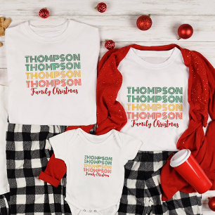 Camiseta Vintage Retro Trend Pink Christmas Matching Family