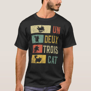 Camiseta Vintage Retro Un Deux Trois Cat Kitten 1